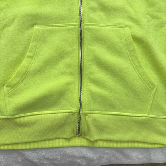 CALVIN KLEIN Performance Long Sleeve Neon Yellow Zip-Front Hoodie--M - Picture 7 of 16